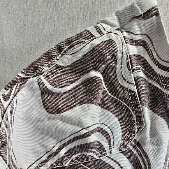 PacSun High Waist Brown and White Shorts - Picture 5 of 7